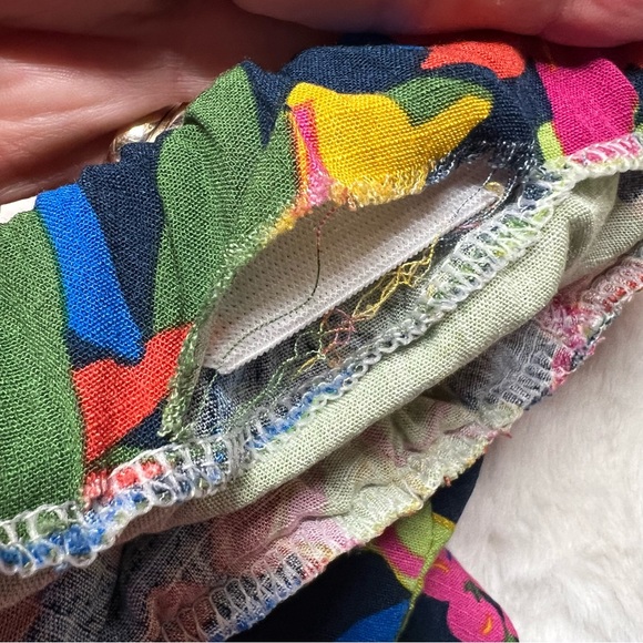 Sorella Floral Cropped Hooded Short Sleeve Boho Blouse Size Large - Picture 13 of 16